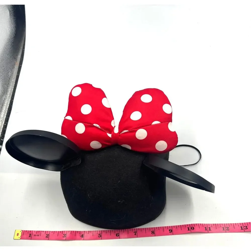 Disney Parks Minnie Mouse Ears‎ Hat Love & Kisses Red White Classic Bow Youth Sz